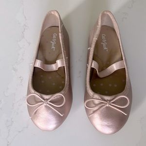 Metallic Blush Cat and Jack Ballet Flats, size 8